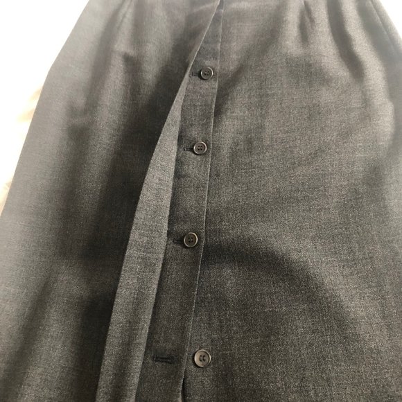 Vintage CK Calvin Klein A-Line skirt medium to dark char button up acetate lined - Picture 3 of 6